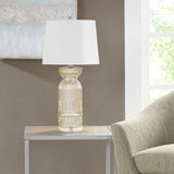 Luxuria Casual Textured Glass and Acrylic Base Table Lamp