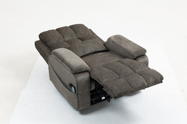 English Elm Oversized Power Lift Recliner Chair with Massage Heating and Usb Charging for Living Room Dark Grey W547S00073