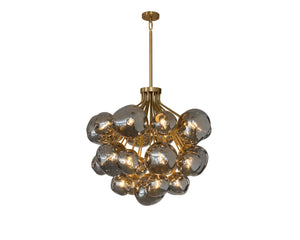 Sunpan DIONIS Chandelier - Stunning Round Artisanal Glass Design in Brushed Gold for Luxurious Spaces 112420