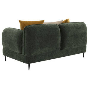 English Elm Repley Chenille Sofa and Loveseat Set with Sculptural Arms for Modern Living Rooms B062S01816
