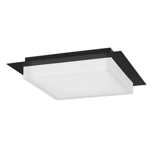 English Elm 14 Inch Square Led Flush Mount Ceiling Light Dimmable Acrylic Diffuser for Any Room Black B370P399080