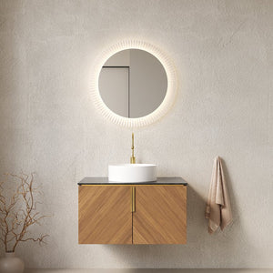 English Elm Arai 30" Wall-Mounted Bathroom Vanity With Sink, Stylish Black Stone Top & Elegant Storage Cabinet W2615S00158