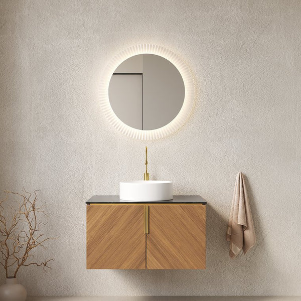 English Elm Arai 30" Wall-Mounted Bathroom Vanity With Sink, Stylish Black Stone Top & Elegant Storage Cabinet W2615S00158