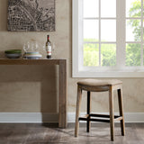 Madison Park Belfast Modern/Contemporary Saddle Counter Stool FUR101-0037 Linen