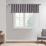 Madison Park Andora Transitional Faux Silk Embroidered Window Valance MP41-4573 Grey