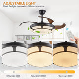 English Elm Modern Minimalist Invisible Ceiling Fan Light - Retractable Fan With Led Fixtures - For Living Room, Bedroom and Dining Room