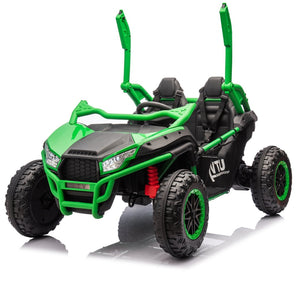 English Elm 24v Two Seater Kids Utv with Parental Remote Dual Motors Four Wheel Suspension Led Green W1578P198435