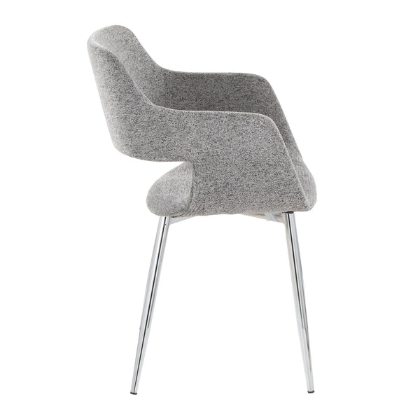 English Elm Margarite Contemporary Dining/Accent Chair Set Of 2 – Stylish Grey Fabric & Chrome Metal Elegance B202S01268