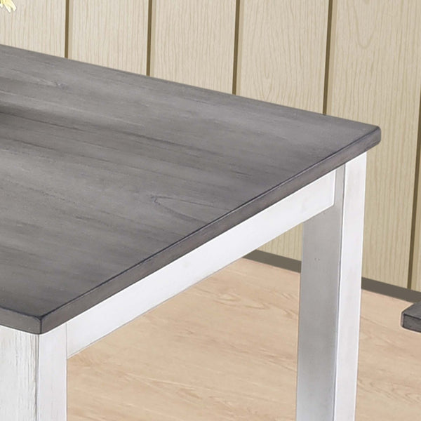 English Elm [3-Piece] Stylish Counter Height Dining Set With Space-Saving Stools, Easy-Clean Gray Wood Finish W2537P211105-GIGA