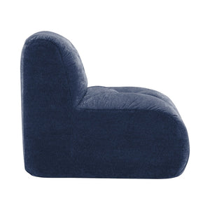 English Elm Armless Modular Cloud Sofa Plush Velvet Tufted Cushions for Modern Living Rooms Blue W714P387037