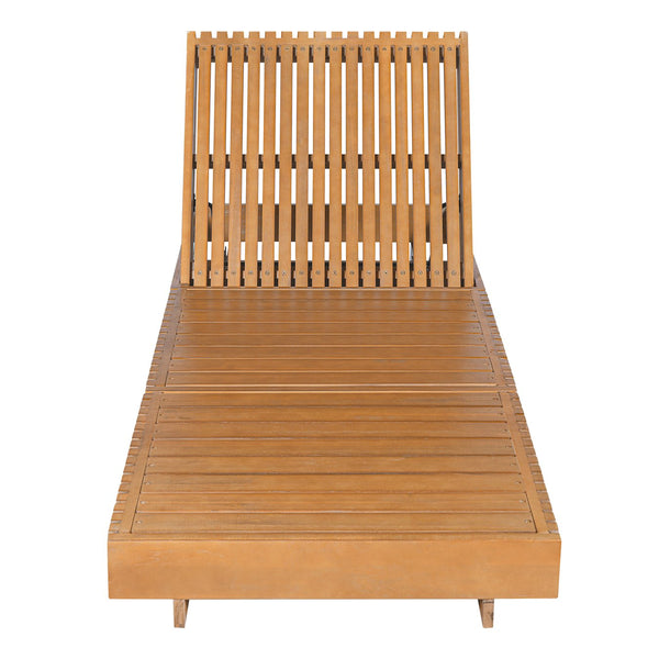 English Elm Christopher Knight Home® - Lounge Chaise Set - Stylish Acacia Wood With Cream Cushion & Adjustable Backrest For Ultimate Comfort N770P281696C_N770P208317C