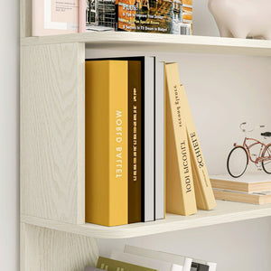 English Elm 90cm L-shaped Corner Bookcase Five Tier Mdf Open Shelving for Living Room Office W2899P444151