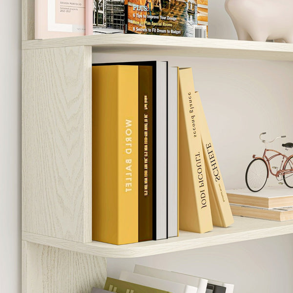 English Elm 90cm L-shaped Corner Bookcase Five Tier Mdf Open Shelving for Living Room Office W2899P444151