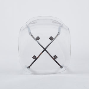 English Elm chrome minimalist transparent dining chair set of 4 with chrome metal legs, 220lb capacity, easy assemble W234P196530