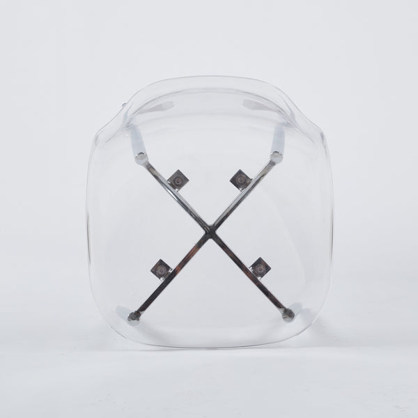 English Elm chrome minimalist transparent dining chair set of 4 with chrome metal legs, 220lb capacity, easy assemble W234P196530