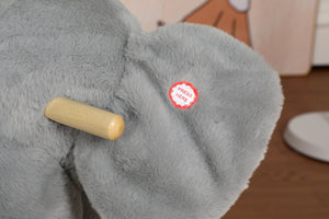 English Elm Kids Elephant Plush Rocking Toy with Sound Button Safety Belt and Sturdy Steel Frame W3723P374146