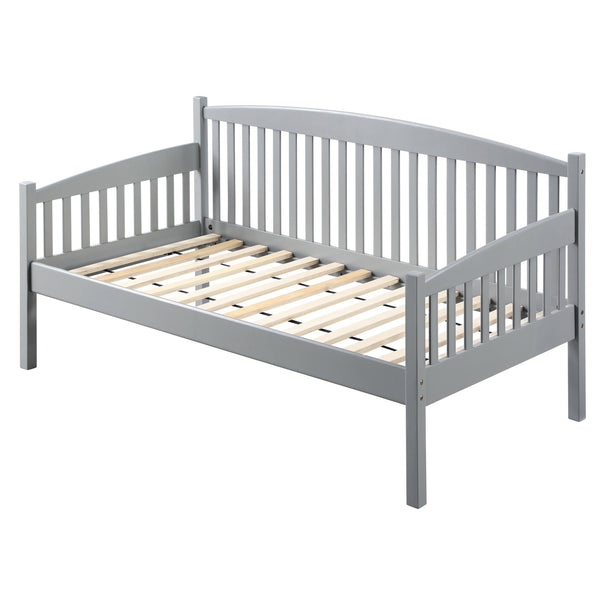 English Elm Grey Slatted Twin Daybed with 13-Slat Support System, Classic Pine Frame, Easy Assembly, Gray Finish B062S00453