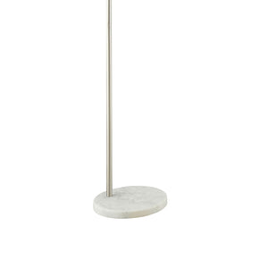 English Elm Jamison Polished Chrome Arc Floor Lamp with Adjustable Drum Shade, Marble Base, Cozy Diffused Light B062P328679
