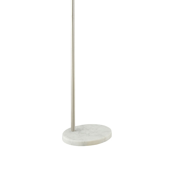 English Elm Jamison Polished Chrome Arc Floor Lamp with Adjustable Drum Shade, Marble Base, Cozy Diffused Light B062P328679