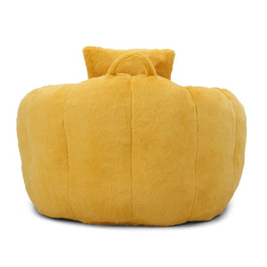 English Elm Giant Foam-Filled Bean Bag Chair with Footstool, Shell-Shaped Faux Fur Sofa for Gaming Reading уют Yellow W2677P306797
