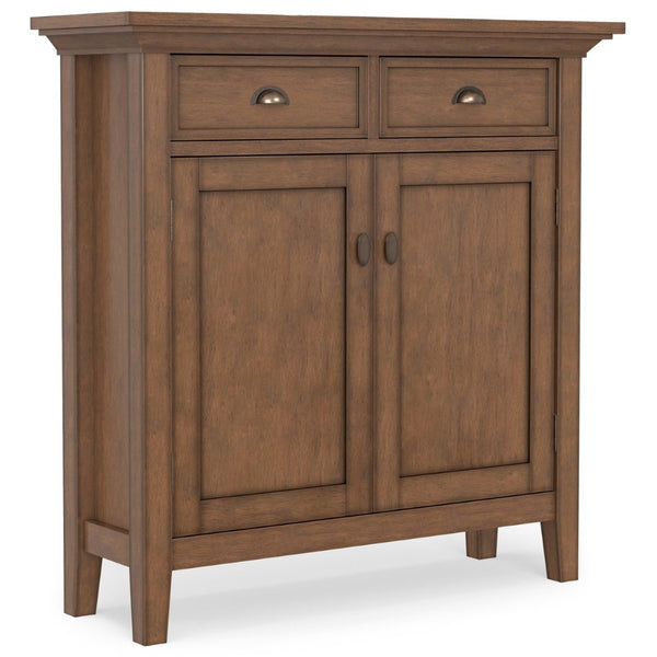 English Elm Redmond Solid Wood Entryway Cabinet with Drawers Shelves and Aged Brown Finish B136P436042