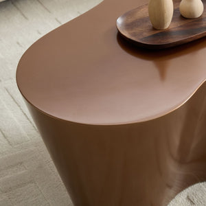 English Elm 50 Inch Sculptural Fiberglass Coffee Table Ready to Use Focal Point for Modern Living Rooms Brown W876P452390