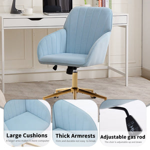 English Elm Ty Ergonomic Velvet Office Chair – Plush Memory Foam, Stylish Baby-Blue, Perfect For Home & Study W2311P199093-GIGA