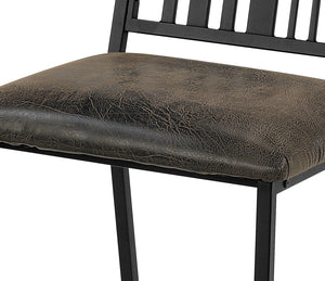 English Elm Zudora Faux Leather Side Chairs Set of 2 — Black/Espresso Padded Seats, Slatted Back, 220lb Capacity B2726P376988