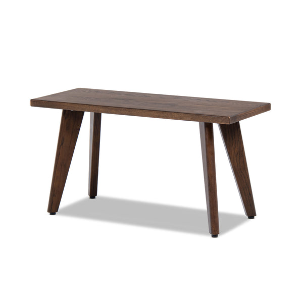 English Elm Jennifer Taylor Home - Capri Solid Red Oak Wood Bench 35.5" Dark Brown — Handcrafted Mid-Century Tapered Legs, Slim Profile for Small Spaces B2719P395570