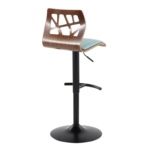 English Elm Adjustable Swivel Barstools Mid-century Metal and Walnut Base Set of 2 for Kitchen B202S02180