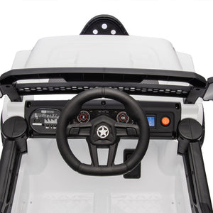 English Elm 12v Kids Electric Ride on Truck with Parental Remote Four Wheel Suspension and Led Lights White W1578P187457