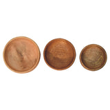 English Elm Solid Wood Solid Wood Fruit Bowl Set Of 3