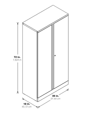 OSP Home Furnishings 72" Osp Furniture Tall Lockable Office Storage Cabinet with Four Adjustable Shelves ST723618-B
