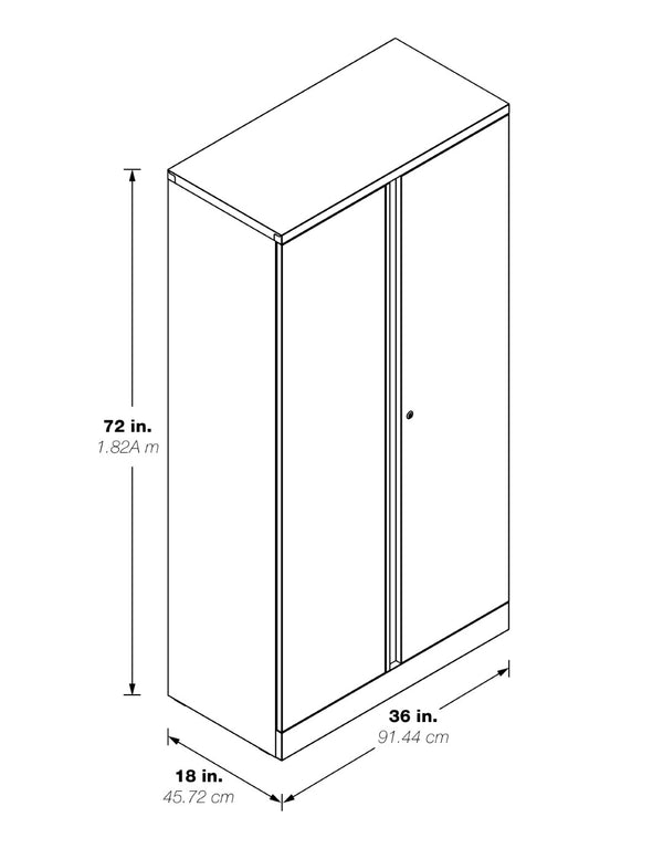 OSP Home Furnishings 72" Osp Furniture Tall Lockable Office Storage Cabinet with Four Adjustable Shelves ST723618-B