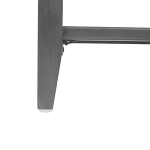 English Elm 2 Elegant Rattan Side Table with Solid Wood Veneer, Semi-Circular Metal Handle, Bedroom Accent Piece Gray W68858074