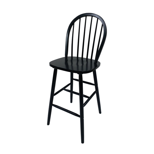 English Elm Christopher Knight Home® - BARSTOOL Solid Rubberwood Set of 2 Black Farmhouse Spindle Back Counter Stools with Glossy Finish 63723.00