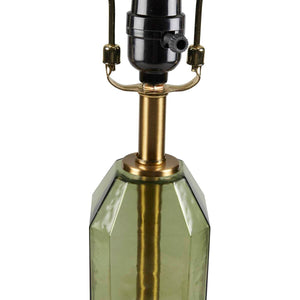 English Elm Faceted Glass Table Lamp with Gold Accents, Sculpted Faceted Base, 26.5"H Statement Lighting Green 17.25 L x 16 W x 16 H B035P264525