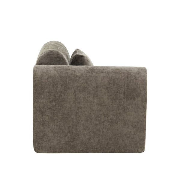 English Elm 140" Curved Sectional Sofa 3 Piece Lamb Wool Upholstered Retro Modern Living Room Set N767P277684D