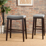 Christopher Knight Home® - Noble House - Rosalie Charcoal Fabric Saddle Stool - Set of 2