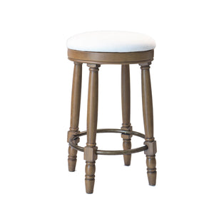 English Elm AGODY 26" Counter Height Swivel Bar Stools Set of 2 with Upholstered Seats and Sturdy Rubberwood Frame Light Oak W2170P208102