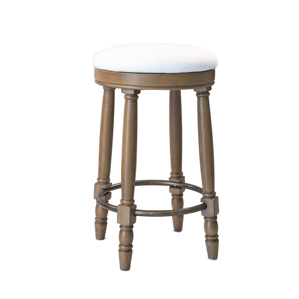English Elm AGODY 26" Counter Height Swivel Bar Stools Set of 2 with Upholstered Seats and Sturdy Rubberwood Frame Light Oak W2170P208102