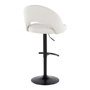 English Elm Adjustable Swivel Barstools Set of 2 Fabric Seat Black Metal Base Kitchen Counter B202S02002