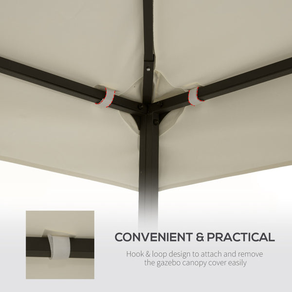 English Elm Outsunny Two Tier Vented Gazebo Replacement Canopy Uv Resistant Polyester Cover Cream W2225P174269