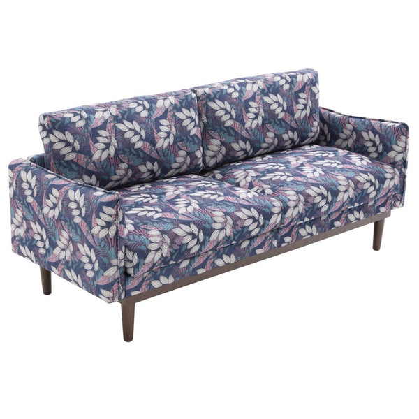 English Elm Modern Chenille Loveseat with Pocket Spring Cushions and Rubberwood Legs for Living Room Blue N763P347228C
