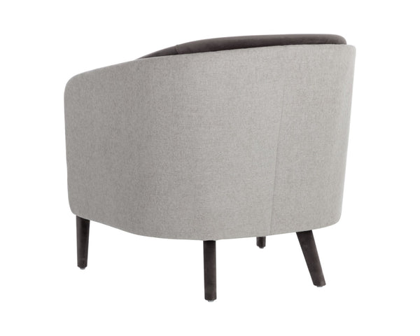 Sunpan SHEVA Armchair - Elegant Barrel-Back Design in Ernst Sandstone & Meg Ash for Modern Interiors 110340