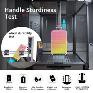 English Elm Hardshell Polycarbonate 3 Piece Luggage Set Spinner Wheels Tsa Lock Expandable Travel Multicolor Pink N732P184448U