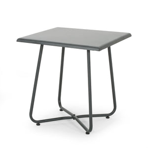 English Elm Christopher Knight Home® - ALDER Modern 18" Steel Side Table with X-Base Accent Finish – Sturdy Outdoor/Indoor End Table Grey 62848.00GRY