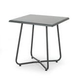 Christopher Knight Home® - Noble House - Alder Outdoor Modern 18" Side Table with Steel Legs -