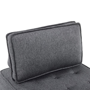 English Elm The dark gray modular linen sofa with solid wood frame — customizable, durable, Nordic style, perfect for small spaces W3612P395723