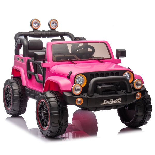 English Elm 24v Kids Electric Ride on Car with Parental Remote Rear Suspension and Bluetooth Audio Pink W1578P228744